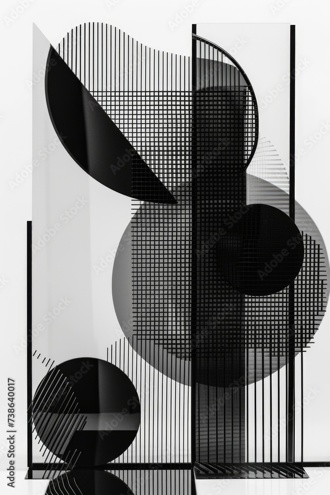 Poster a black and white photo of a sculpture. suitable for artistic projects or to add an elegant touch to