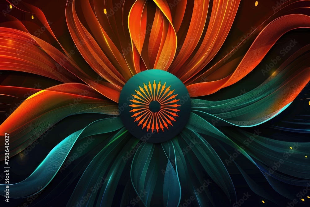 Poster a vibrant flower with a black background. this image can be used for various purposes