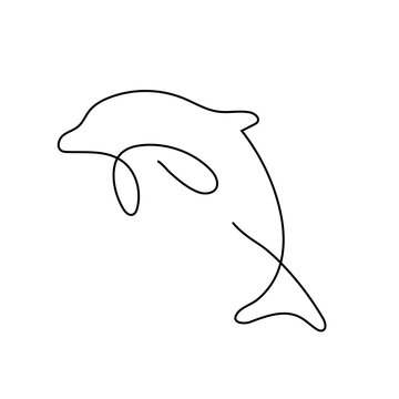 illustration of a dolfin line art