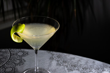 beautiful cocktail close-up, alcoholic and fruity drink, bar service