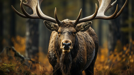 A Golden Hour Portrait of a Moose in Yellowstone