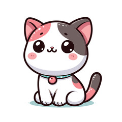 Obraz na płótnie Canvas cute funny cat cartoon vector on white background 