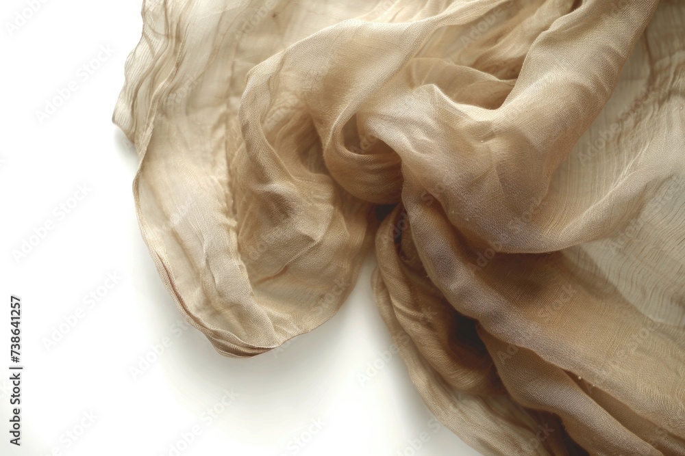 Poster a detailed view of a piece of cloth placed on a table. this image can be used for various purposes