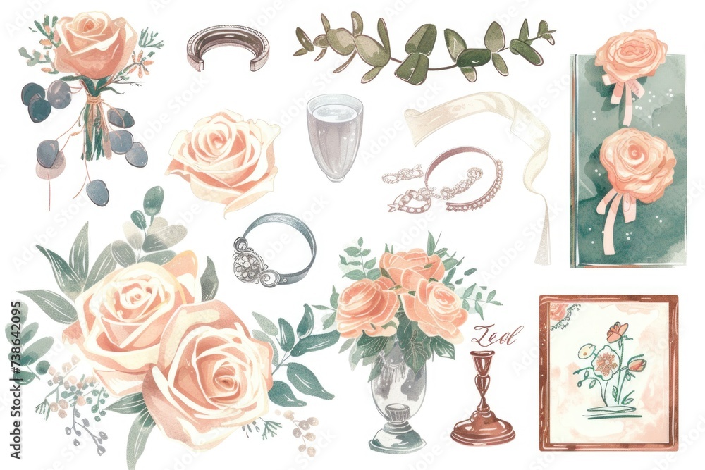 Poster a bunch of flowers placed on a table. suitable for various uses