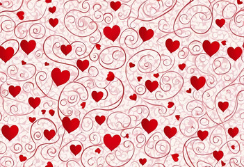Seamless pattern doodle hearts. Trendy print for packaging design, fabric, textiles, covers, stickers, and sublimations. Valentine's Day, love, wedding
