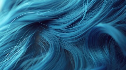 Blue colored hair shown in close detail. Ideal for fashion, beauty, or haircare related projects