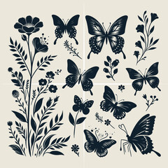 Butterfly SVG Bundle, Butterfly vector silhouette bundle file