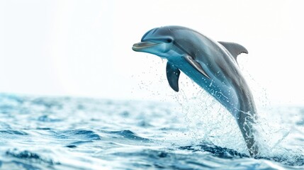 Naklejka premium A dolphin leaps out of the water. Great for nature and wildlife enthusiasts
