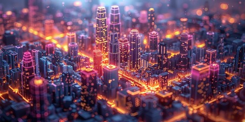 Fototapeta premium Smart cities transform with 5G, enabling immersive VR sessions for headset-equipped users