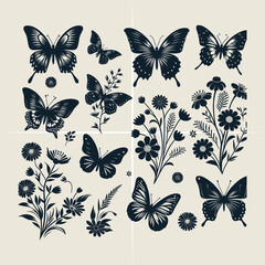 Butterfly SVG Bundle, Butterfly vector silhouette bundle file