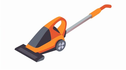 A compact and powerful vacuum cleaner in vibrant orange and black colors. Ideal for cleaning any type of surface. Suitable for home, office, or commercial use