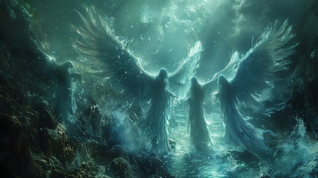 Angel singing with the sirens of Titan their harmonies keeping dark forces at bay