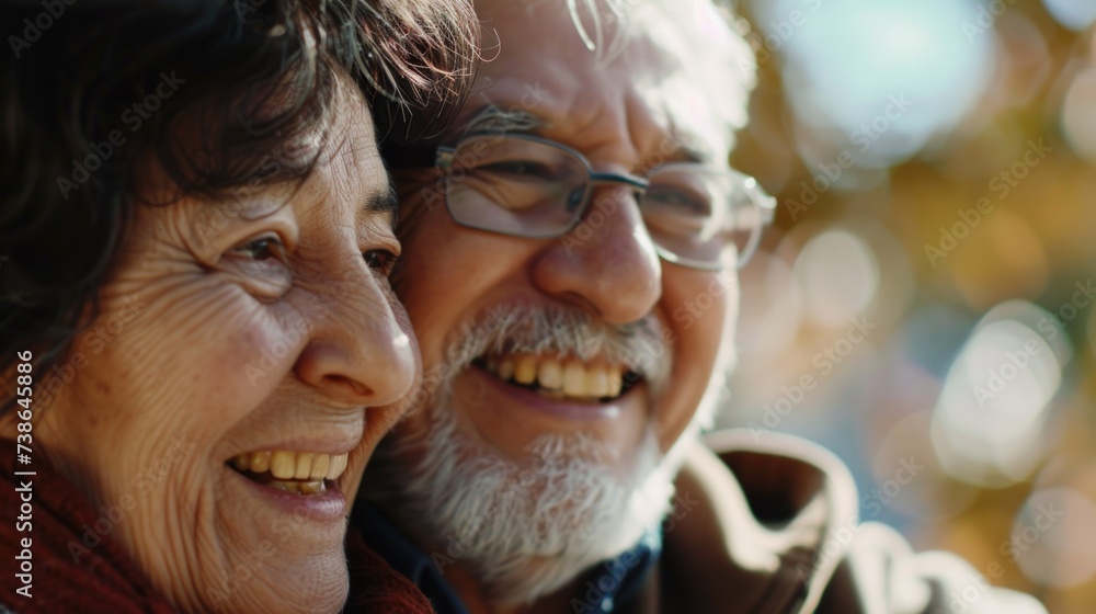Poster a picture of a man and a woman smiling at the camera. suitable for various uses