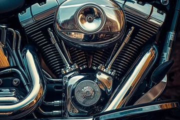 Photo sur Plexiglas Moto a shiny motorcycle engine