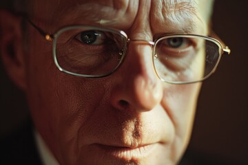 A detailed shot of a man wearing glasses. Versatile image suitable for various applications