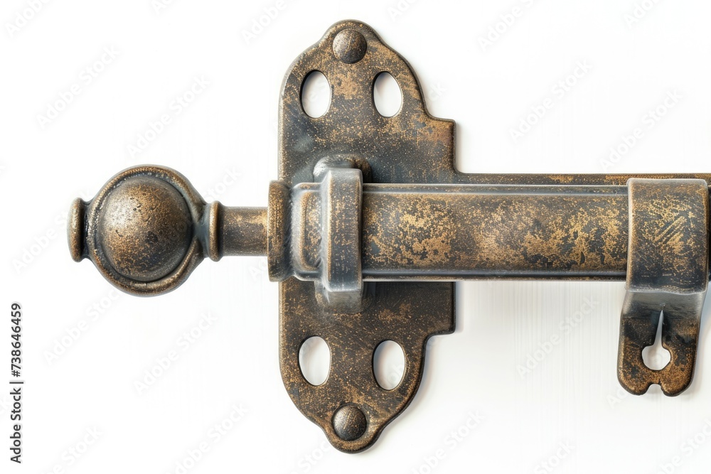 Poster A detailed view of a latch on a door. Perfect for illustrating security or access concepts