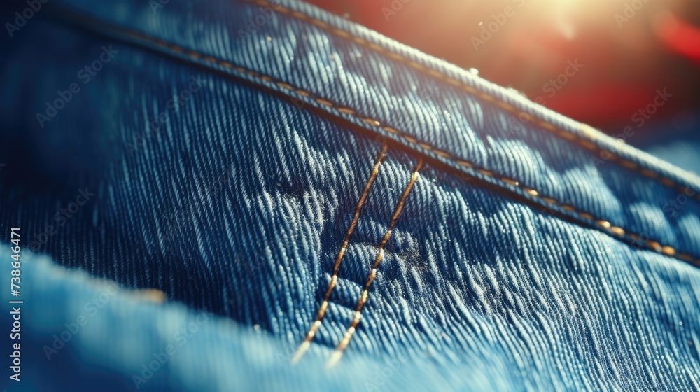 Poster a close-up shot of a pair of blue jeans. versatile and timeless, this image can be used in various c