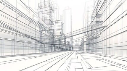 3D rendering of creative urban architecture with abstract design elements.
