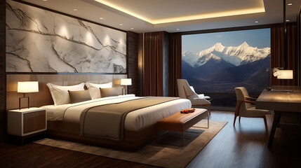 3d rendering elegant bedroom design interior