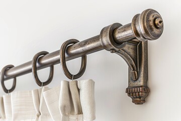 Close-up view of curtain rings. Versatile image for home decor, interior design, or DIY projects