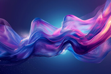 Vibrant Liquid Symphony: Colorful Abstract 3D Waves of Fluid Neon