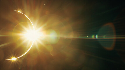 Partial solar eclipse with lens flare