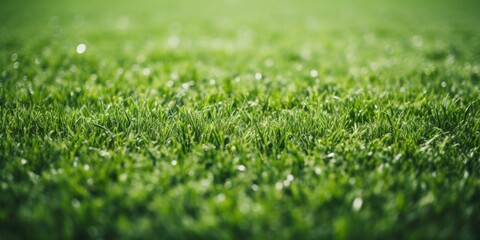 Naklejka premium Detailed view of lush green grass field. Suitable for nature backgrounds
