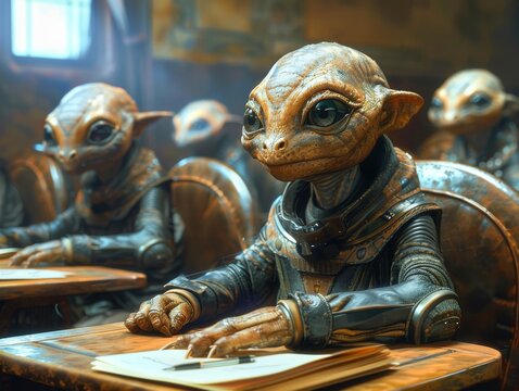 Extraterrestrial classroom diverse species learning universal knowledge