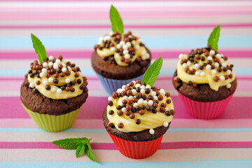 Double chocolate cupcakes.