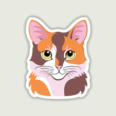Obraz premium cute cat head cartoon vector on white background 