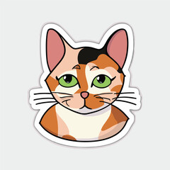 Fototapeta premium cute cat head cartoon vector on white background 