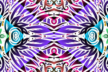 Beautiful abstract design of batik ethnic dayak borneo pattern 