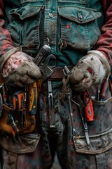 A close-up image of a person holding a pair of tools. This versatile picture can be used in various contexts