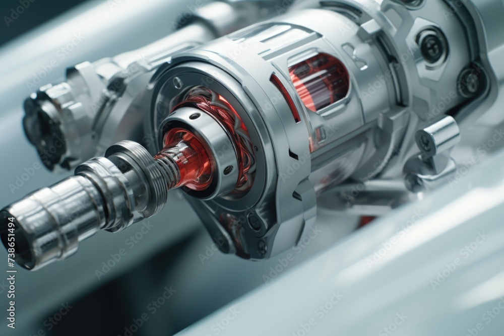Aufkleber Close up of a machine with a red light, perfect for technology concepts