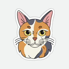 Fototapeta premium cute cat head cartoon vector on white background 