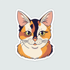 Fototapeta premium cute cat head cartoon vector on white background 