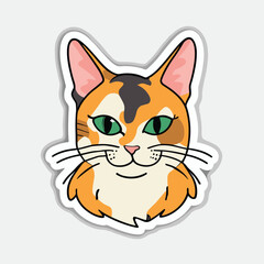 Fototapeta premium cute cat head cartoon vector on white background 
