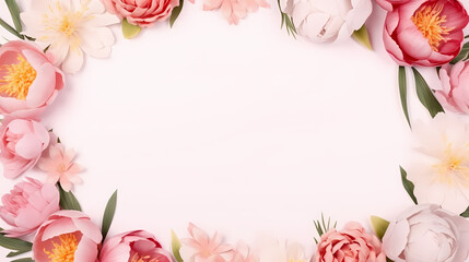 Obraz na płótnie Canvas Flower frame with decorative flowers, decorative flower background pattern, floral border background