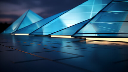 Abstract polygonal building exterior design, conceptual architectural design