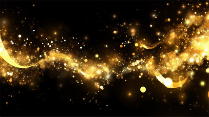 揺らぐ金色のキラキラ粒子