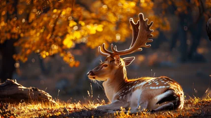 Gordijnen fallow deer © Mishi