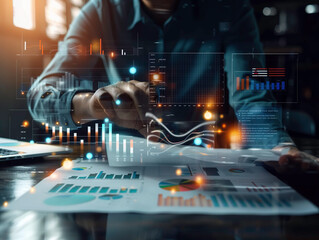 Data analysis, a man touch planning digital process