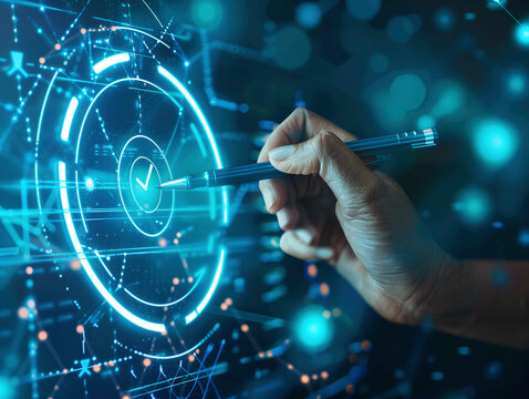 Futuristic hologram questionaire checklist