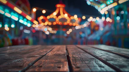 Fotobehang Carnival Nights: An Empty Table Awaits the Revelry © 대연 김