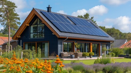 Architecturally Stunning Country Home with Solar-Powered Roof and Autumnal Gardens