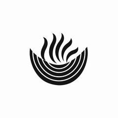 Abstract simple logo with lines. Spa eco concept. Generative AI