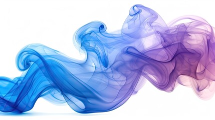 Swirling Blue and Purple Smoke in the Air