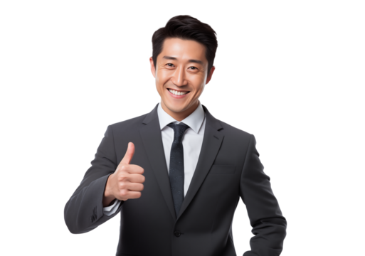 portrait of happy and joyful asian businessman