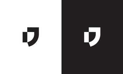 DJ logo, monogram unique logo, black and white logo, premium elegant logo, letter DJ Vector minimalist - obrazy, fototapety, plakaty