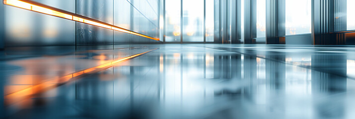 Modern Office Blur: Abstract Light and Architecture in a Corporate Setting, Capturing Movement and Urban Dynamics